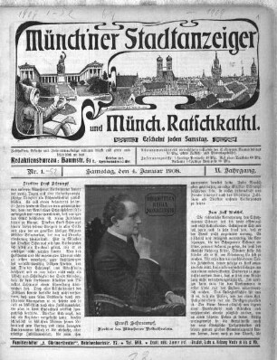 Münchener Stadtanzeiger und "Münchener Ratschkathl". 1908 = Jg. 20