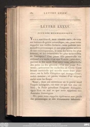 Lettre LXXXV.