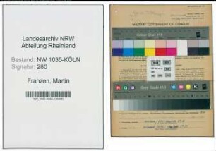 Entnazifizierung Martin Franzen , geb. 21.02.1906 (Schlosser)