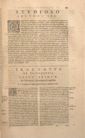 Tractatvs De Testamentis.