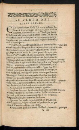 De Verbo Dei Liber Primus.
