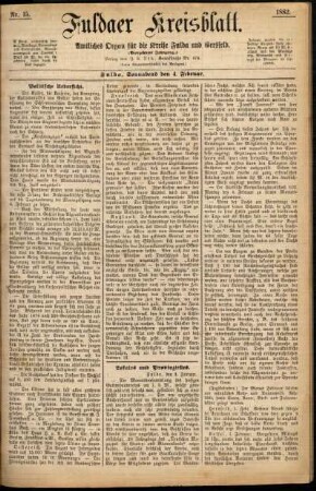 Ausgabe vom Samstag, den 04. Februar 1882.