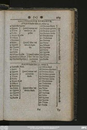 Calendarium Romanum.