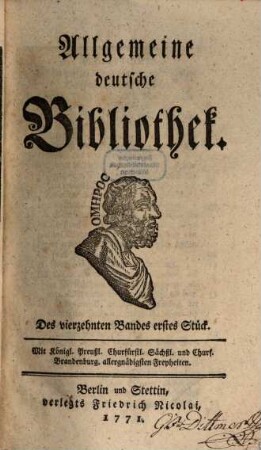 Allgemeine deutsche Bibliothek. 14. 1771