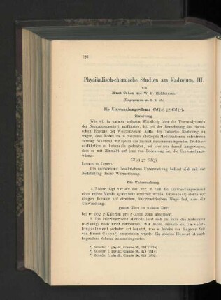 Physikalisch-chemische Studien am Kadmium. III.