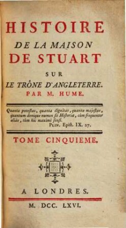 Histoire De La Maison De Stuart Sur Le Trône D'Angleterre. 5