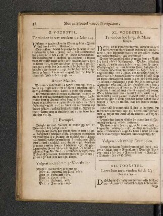 XII. Voorstel. Leert hoe men vinden sal de Cyclus des Sons.
