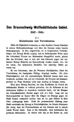 Das Braunschweig-Wolfenbüttelsche Gebiet. 1542 - 1544.