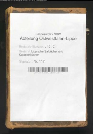 Salbuch der Vogtei Lage von 1829, Bd. 1