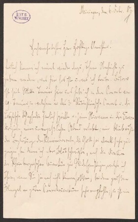 Hermann Levi (1839-1900) Nachlass: Briefe von Richard Strauss an Hermann Levi - BSB Leviana I. 53. Strauss, Richard