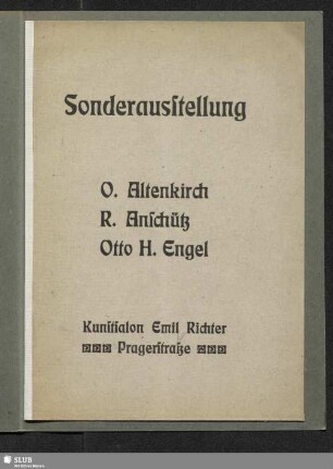Sonderausstellung O. Altenkirch, R. Anschütz, Otto H. Engel