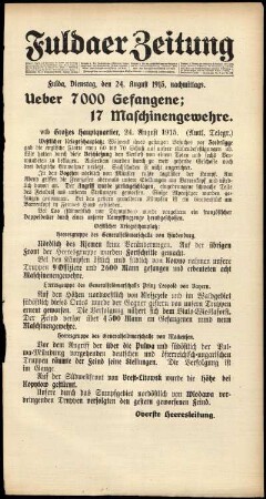 Ausgabe vom Dienstag, den 24. August 1915.