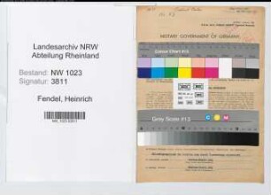 Entnazifizierung Heinrich Fendel , geb. 19.06.1908 (Forstmeister)