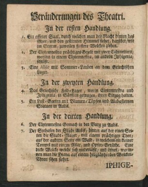 Veränderungen des Theatri