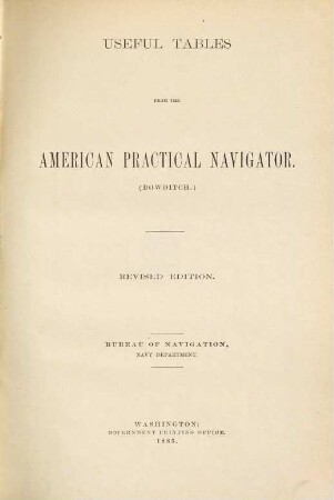 Useful Tables from the American Practical Navigator
