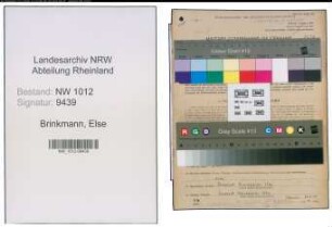 Entnazifizierung Else Brinkmann , geb. 02.11.1913 (Gaertnereiangestellte)