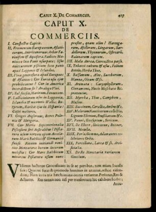 Caput X. De Commerciis.