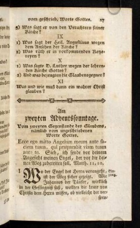 27-46, Am zweyten Adventssonntage