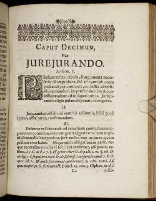 Caput Decimum, De Jurejurando.