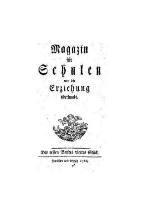 Titel des ersten Bandes viertes Stück