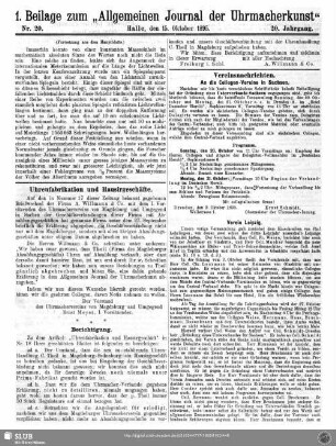 Uhrenfabrikation und Hausirgeschäfte