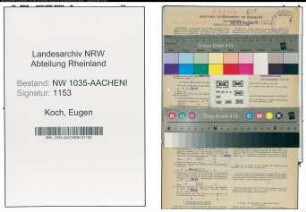 Entnazifizierung Eugen Koch , geb. 13.12.1907 (Kaufmaennischer Angestellter)