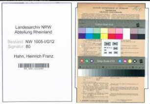 Entnazifizierung Heinrich Franz Hahn , geb. 04.01.1902 (Rektor)