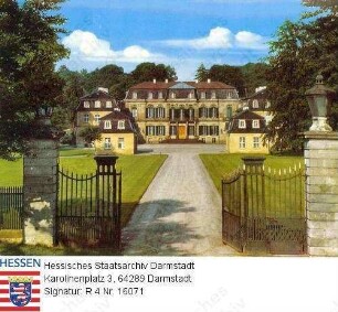 Calden, Schloss Wilhelmsthal / Blick auf Schloss mit Ehrenhof und Wachgebäuden
