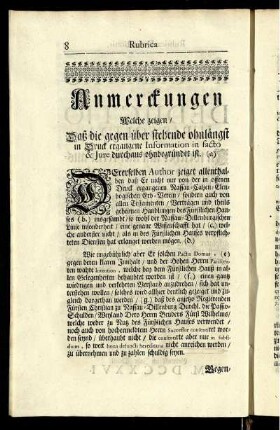 Vorrede der Deduction.