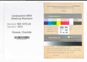 Entnazifizierung Charlotte Klossek , geb. 08.04.1907 (Musiklehrerin)