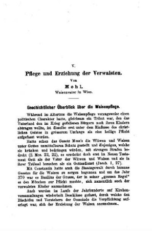 Pflege und Erziehung der Verwaisten