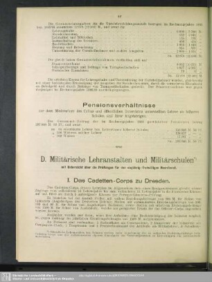 D. Militärische Lehranstalten und Militärschulen : mit Uebersicht über die Prüfungen für den einjährig-freiwilligen Heerdienst