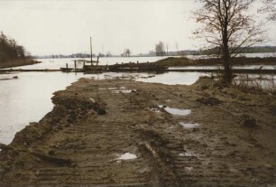 Hochwasser beim Bau des Fuhse-Dükers/Mittellandkanal