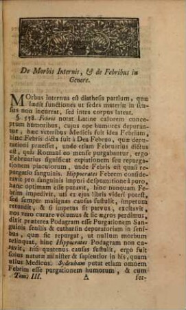 Praxis Medica, Sive Commentarium In Aphorismos Hermanni Boerhaave De cognoscendis & curandis Morbis. Pars Tertia