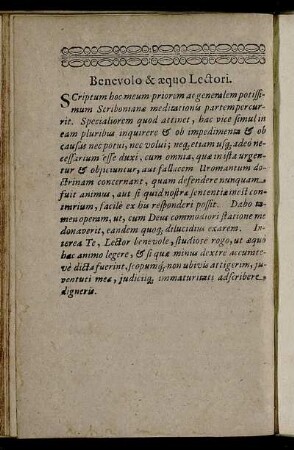 Benevolo & æquo Lectori.