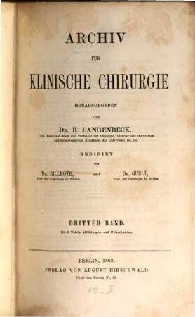 Archiv für klinische Chirurgie. 3. 1862