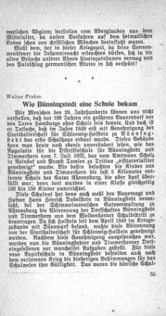Wie Bünningstedt eine Schule bekam