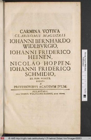 Carmina votiva ...