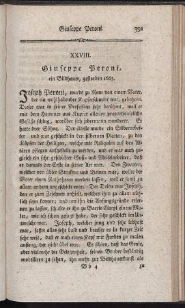 XXVIII. Giuseppe Peroni, ein Bildhauer, gestorben 1663.