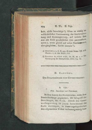 II. Capitel. Die Staatsbürger und Unterthanen