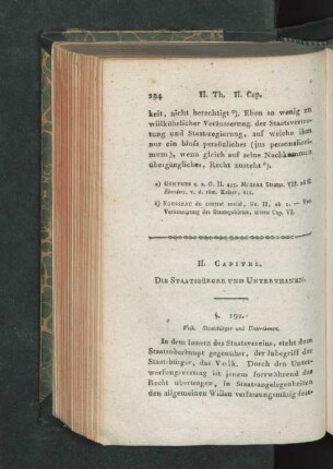 II. Capitel. Die Staatsbürger und Unterthanen