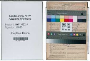 Entnazifizierung Hanna Joerdens , geb. 16.09.1902 (Lehrerin)