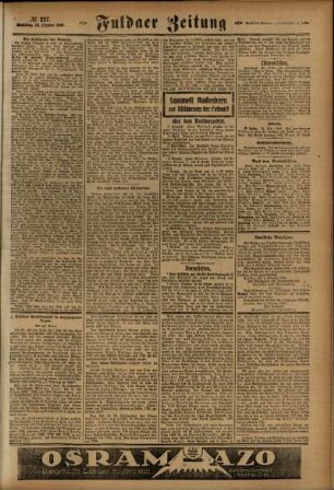 Zweite Ausgabe vom Samstag, den 12. Oktober 1918.