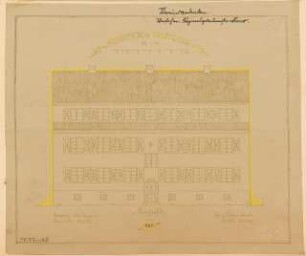 Eingebautes Wohnhaus Monatskonkurrenz November 1924: Aufriss Straßenansicht 1:100; Maßstabsleiste