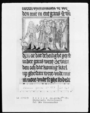 Sächsische Weltchronik (bis zum Jahre 1229) — Gänsewunder, Folio 96verso