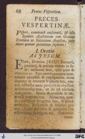 Preces Vespertinae.