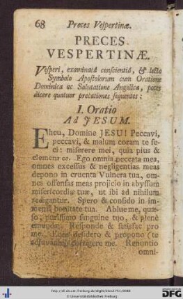 Preces Vespertinae.