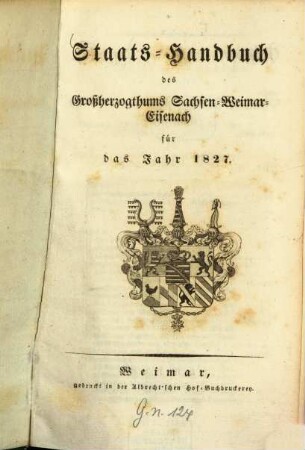 Staatshandbuch für das Großherzogtum Sachsen. 1827