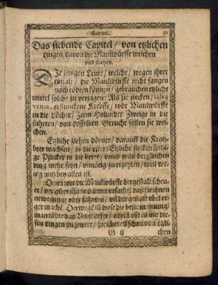 Das siebende Capitel/ von etzlichen dingen/ davon die Maulwürffe weichen und fliehen.