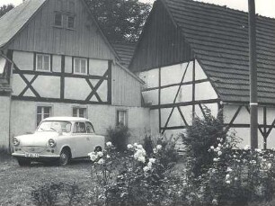 Fachwerkgehöft in Schweinerden : Bauwesen - Wirtschaftsgebäude und Gehöfte. Ort: Swinarnja / Schweinerden. Fachwerkgehöft